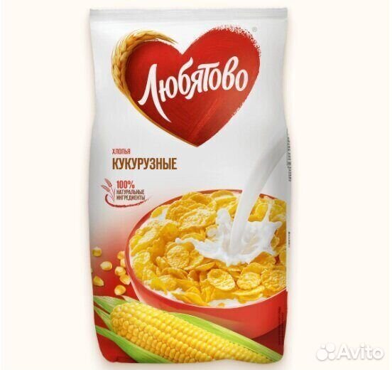 Готовый завтрак Любятово Кукурузные хлопья 300г