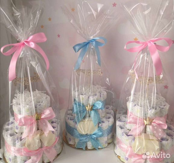 Торт из подгузников, подарки именные