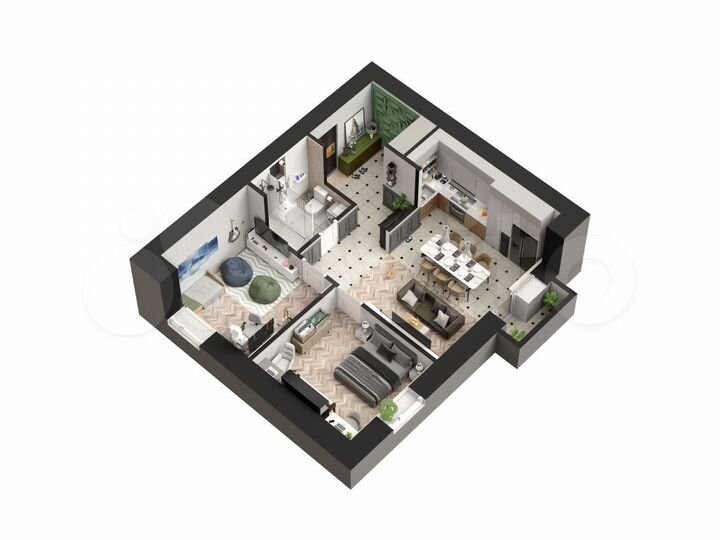 2-к. квартира, 61,5 м², 4/20 эт.