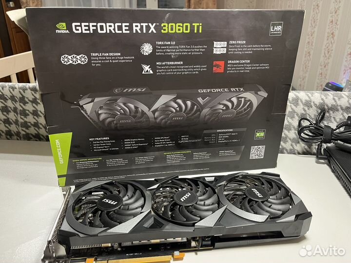 Видеокарта MSI GeForce 3060 Ti ventus 3x 8g