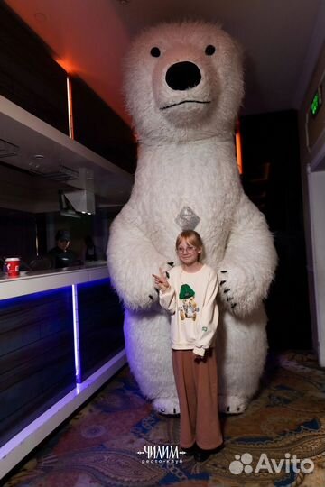 Белый мишка на праздник Ростовая кукла