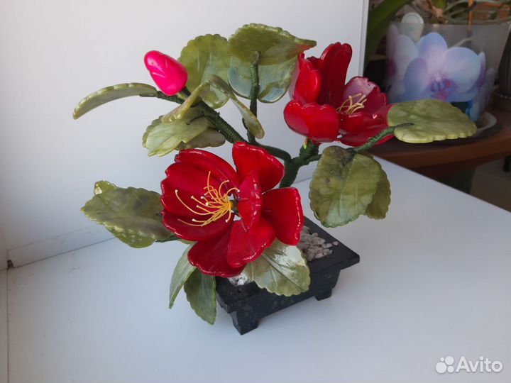 Каменный цветок Лотос сувенир коллекционирование