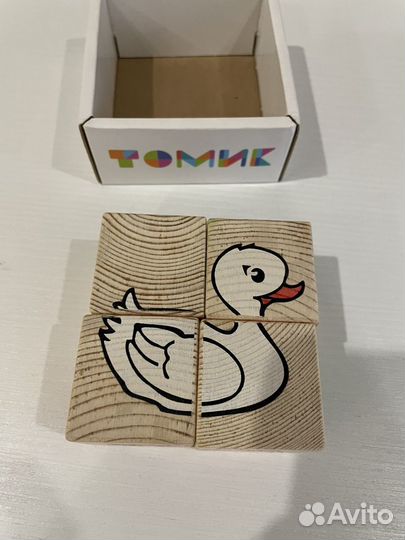 Кубики деревянные томик для малышей