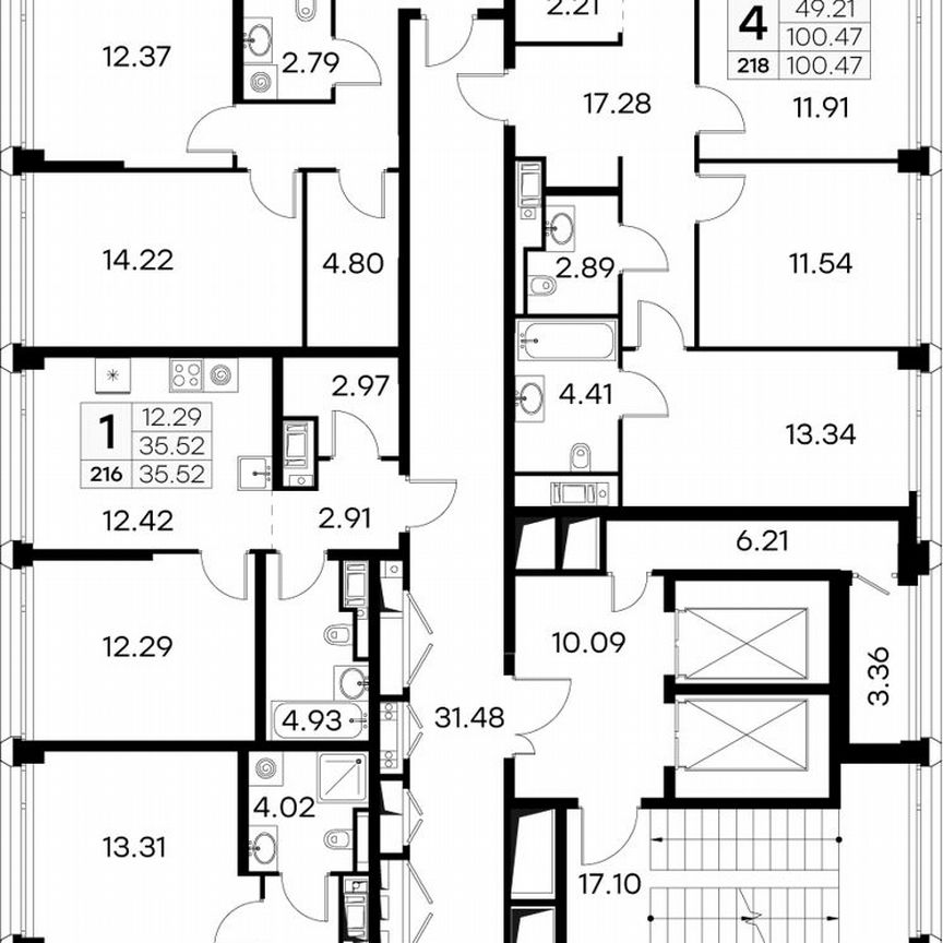 4-к. квартира, 101 м², 18/19 эт.