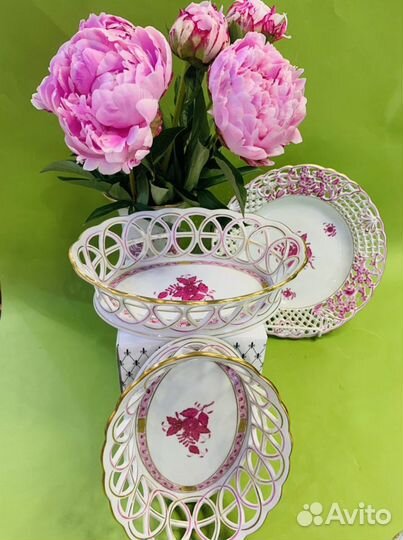 Хлебница овальная 21х15х5см Херенд Венгрия