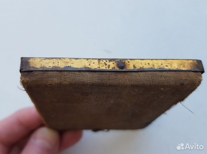 Старинная икона Господь Вседержитель Металлография