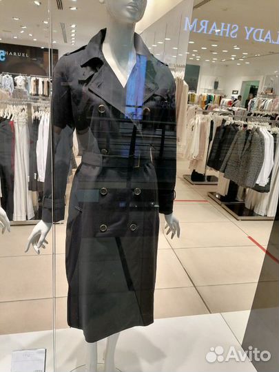 Хлопковый лондонский плащ хлопок тёмно-синий