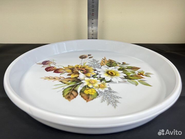 Блюдо тортница поднос 30 см стеклокерамика