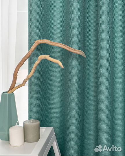 Шторы рогожка Орфей Бирюза