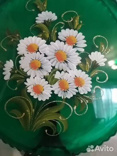 Блюдо цветное стекло СССР