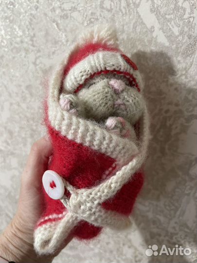 Игрушка реалистичный спящий котенок