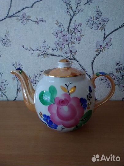 Чайники заварочные, сахарница СССР Дулево Песочное