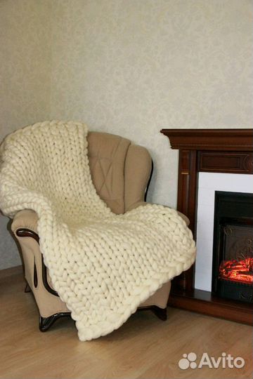 Плед крупной вязки