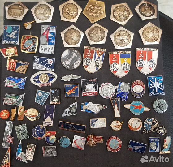 Значки коллекция космос из СССР