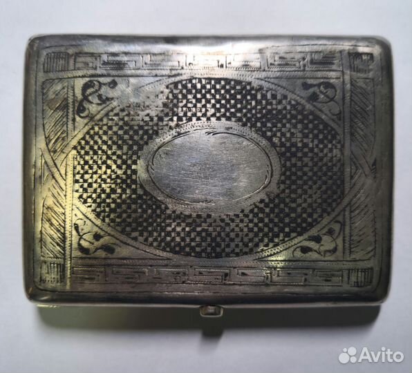Старинный серебряный портсигар. 84 проба