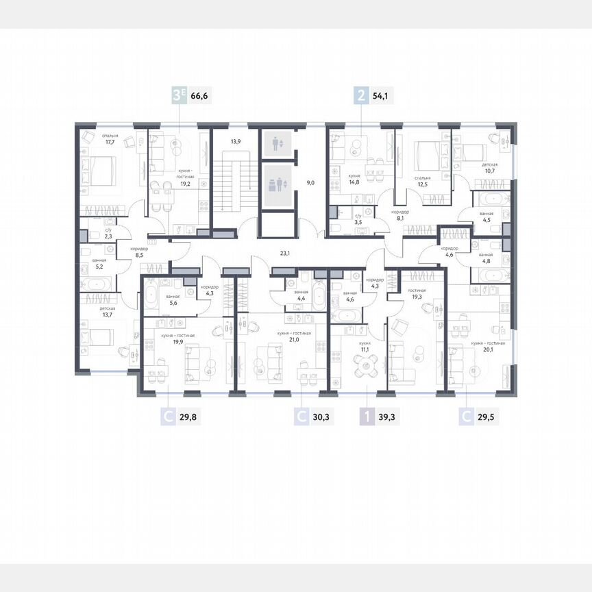 Квартира-студия, 29,8 м², 3/25 эт.