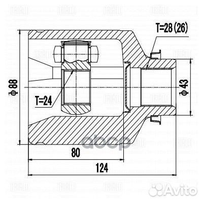 Шрус для а/м Mazda 3 (03) 2.0i MT (внутр. прав