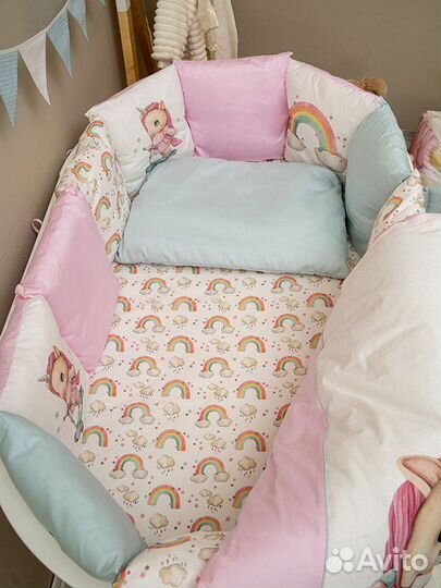 Комплект в кроватку Lappetti «Единорожка» 6 предме
