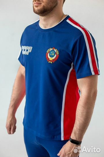 Синяя футболка с гербом СССР