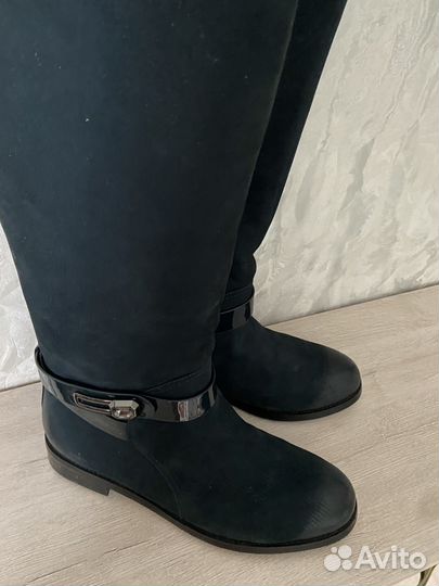 Сапоги женские зимние натуральный нубук и мех