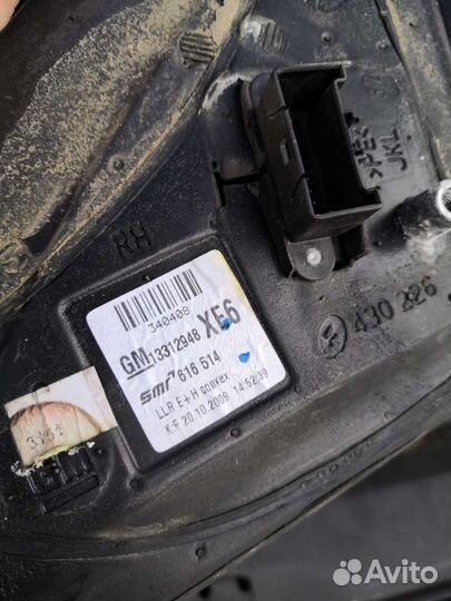 Боковое зеркало опель астра h, правое