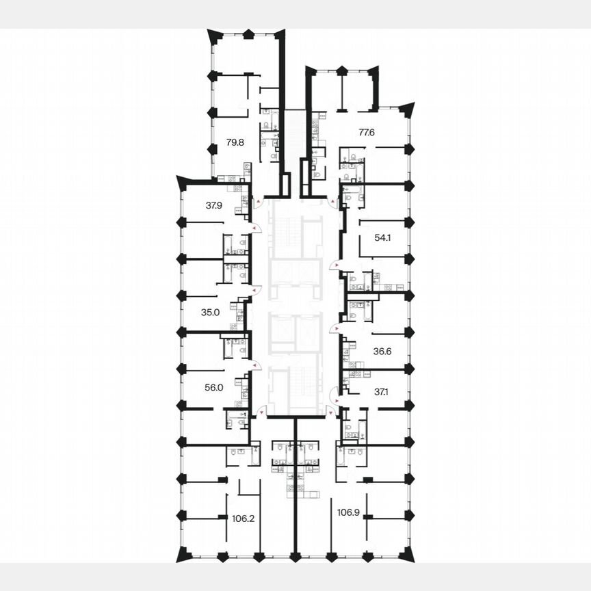 2-к. квартира, 56 м², 42/44 эт.