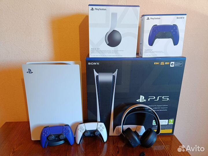 Продаю PS 5 DE +геймпад +наушники +1Тб ssd