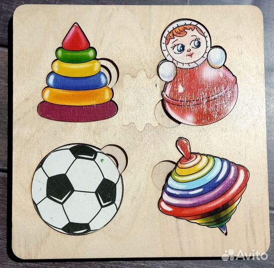 Развивающая деревянная игрушка. Рамка вкладыш