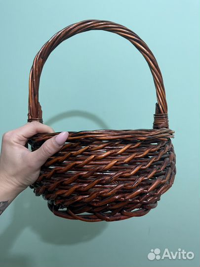 Корзина плетеная круглая большая