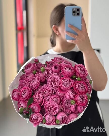 101 роза/ кустовые пионовидные розы