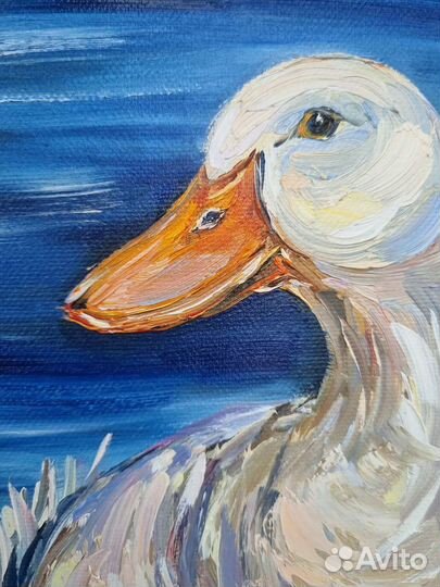 Утка картина маслом гуси утки холст на подрамнике