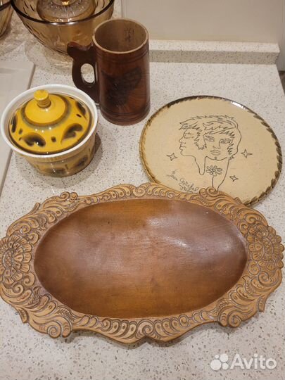 Посуда СССР кобальт розовое стекло