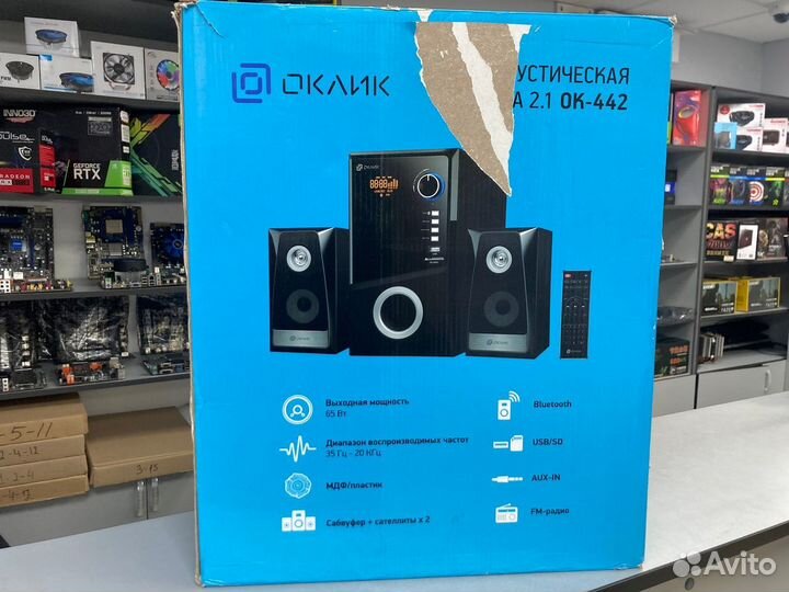 Акустическая система Bluetooth oklick OK-442, 2.1