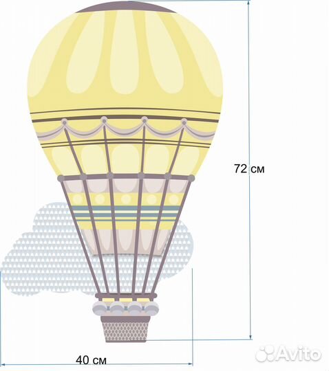 Воздушный шар (аэростат) декор на стену