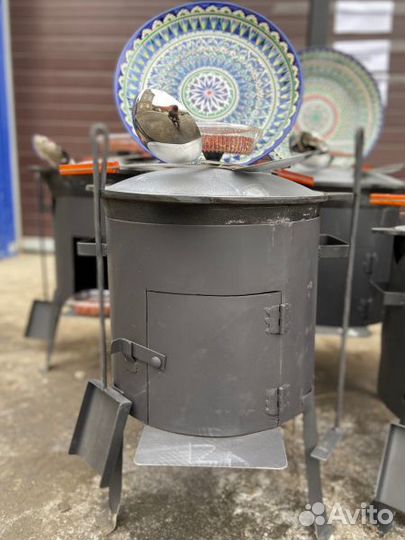 Казан чугунный Узбекский 10 л.+ печь+ ляган
