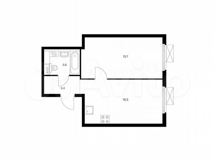 1-к. квартира, 39,2 м², 24/25 эт.