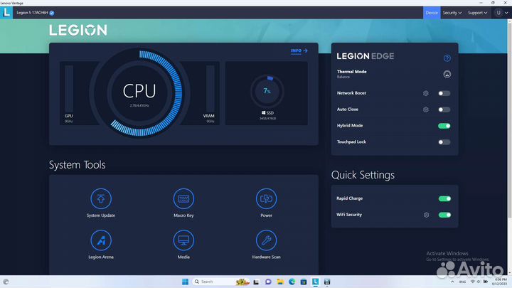 Ноутбук Lenovo Legion 5 Ryzen 7 5800h RTX3060