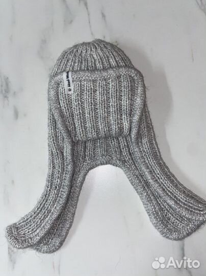 Шапка вязаная ушанка