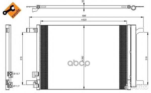 Конденсор кондиционера VW Passat 2.0D 15- 35968