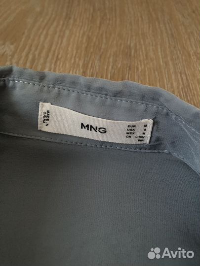 Рубашка mango темно-голубая