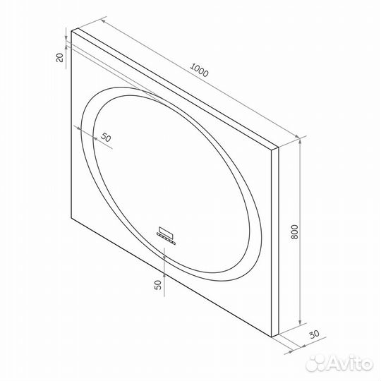 Galaxy LED Зеркало 100x80 с Bluetooth модулем и др