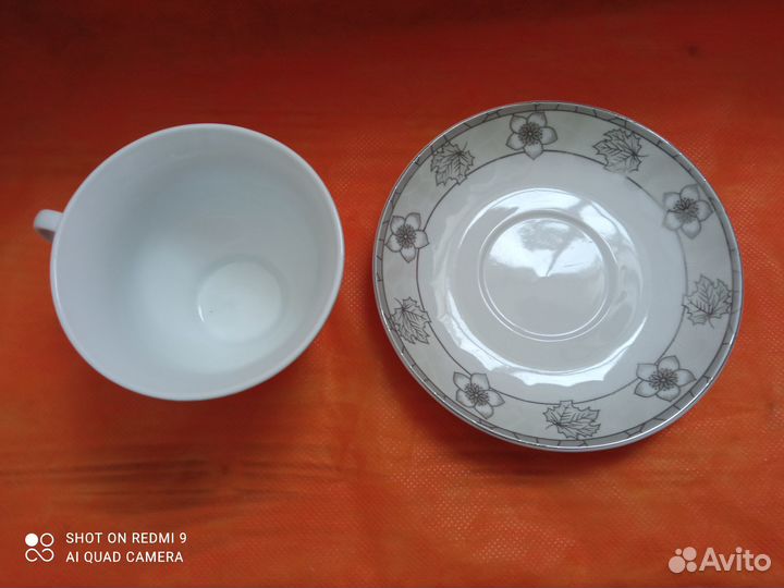 Чайный и кофейн. набор на 4 персоны, фарфор, Китай