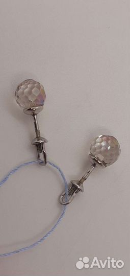 Серебряные серьги пусеты с Цирконием