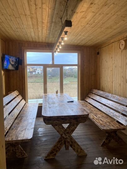 Баня на дровах с горячим чаном