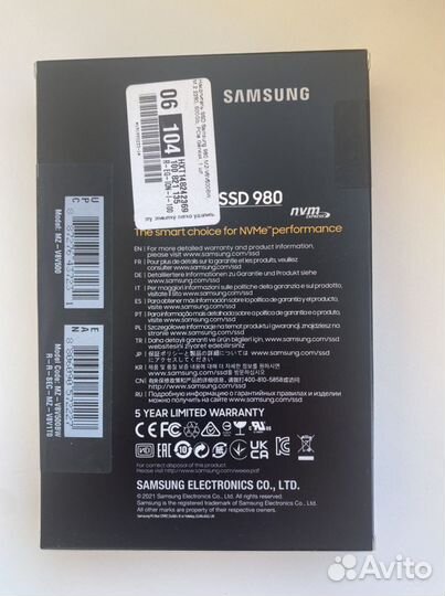 Новый SSD Samsung 980 500гб