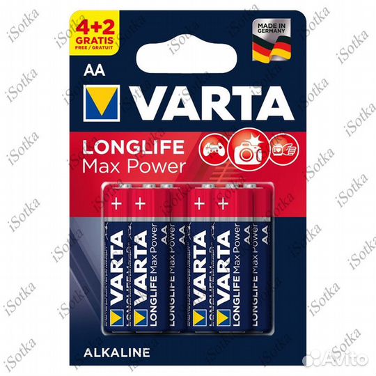 Элемент питания щелочной Varta longlife Max Power