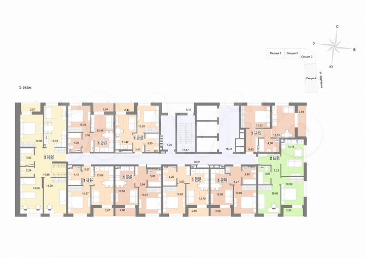 2-к. квартира, 50,5 м², 15/23 эт.