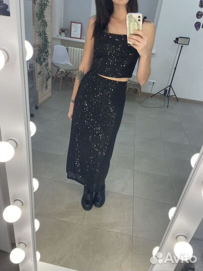 Костюм тройка с пайетками