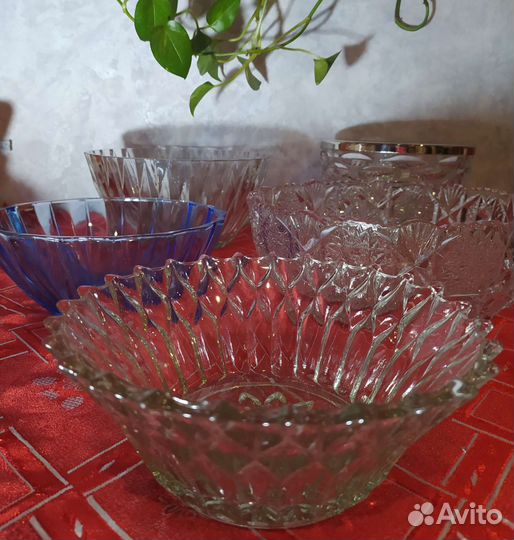 Салатники ссср.Стекло.Хрусталь.Винтаж