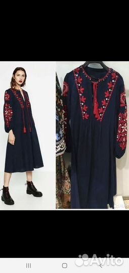 Платье Zara миди размер S